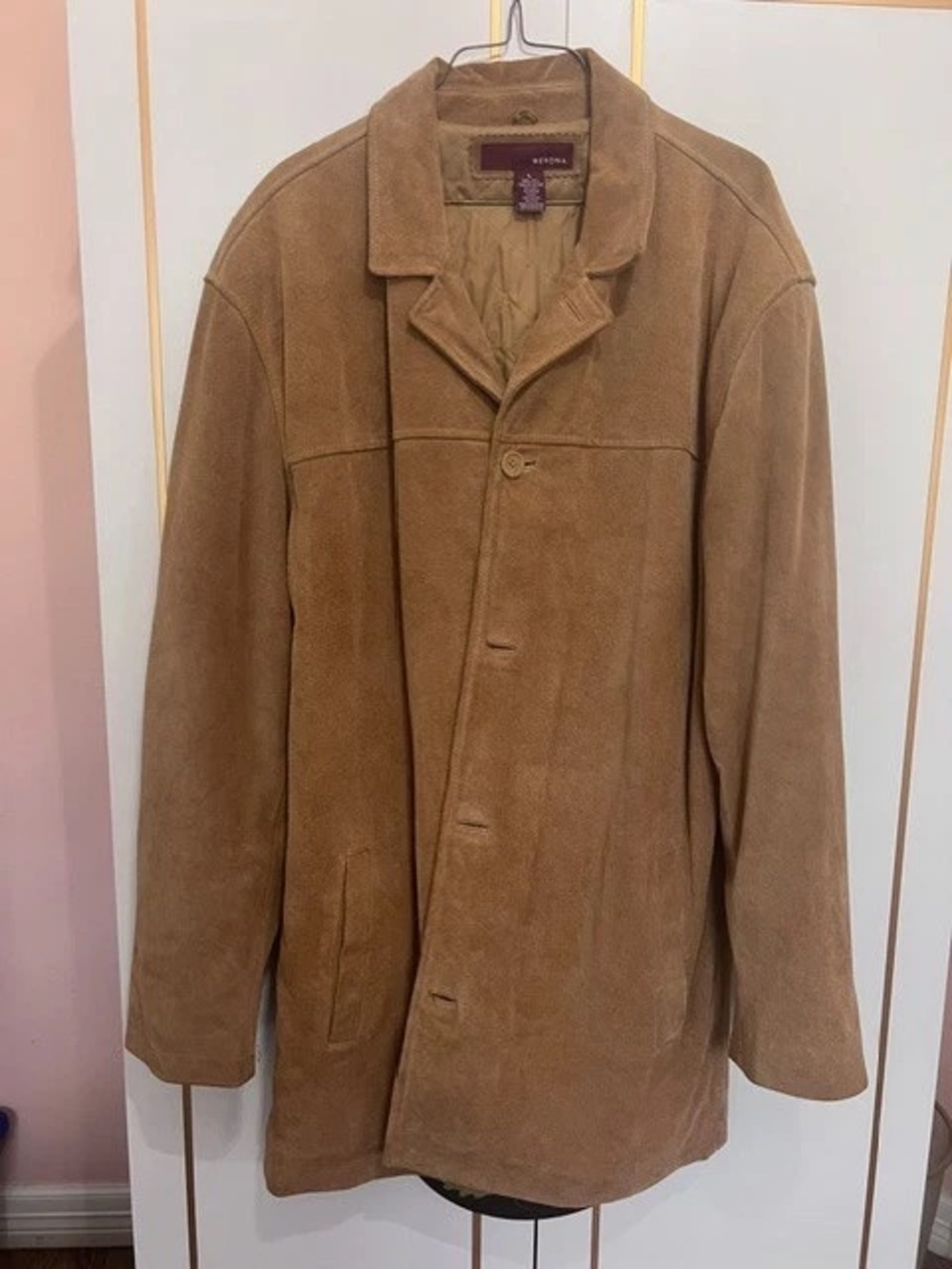 Merona Suede Pea Coat in Light Brown